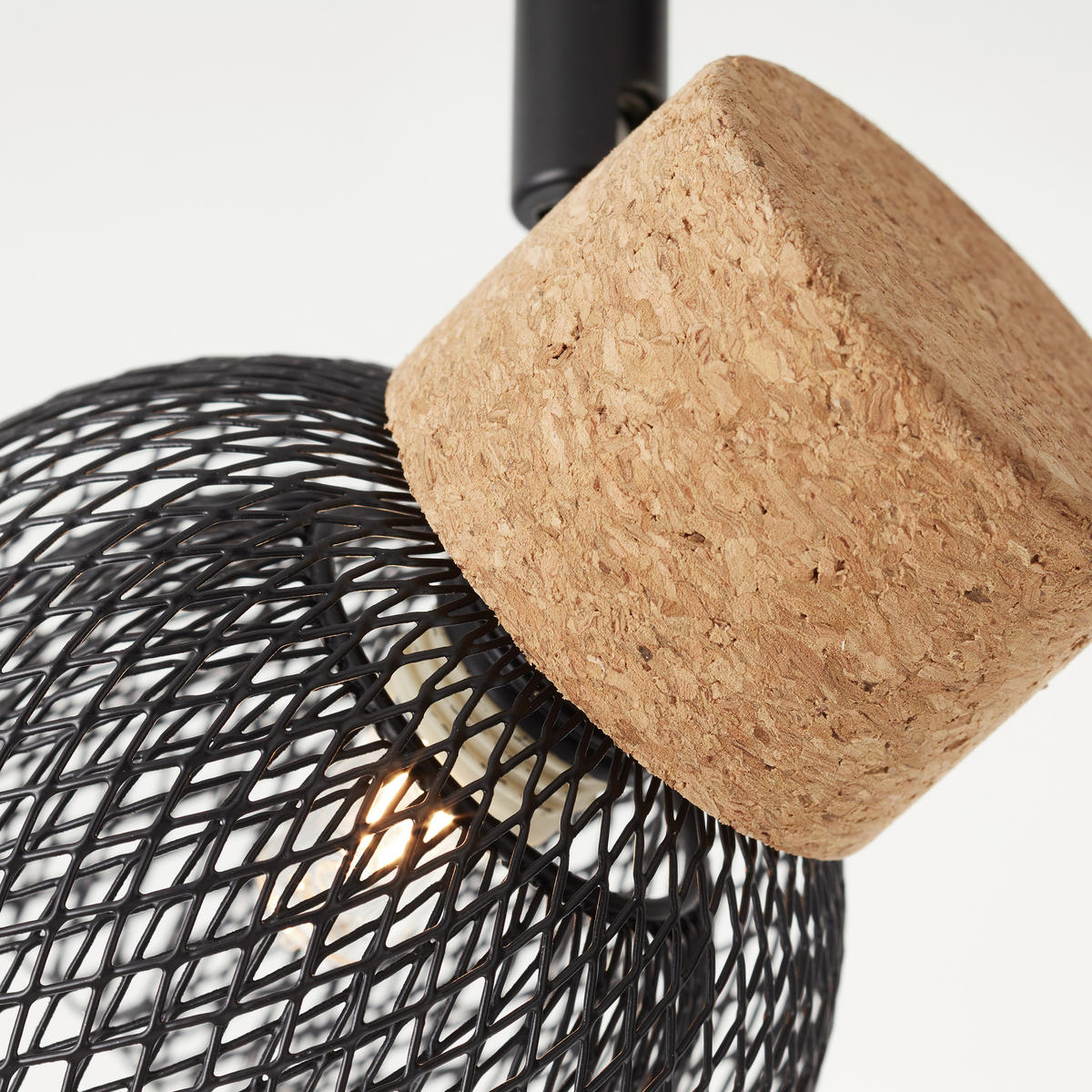 DECKENLEUCHTE Flaka   - Schwarz, Natur, Holz/Metall (16,5/76,5/9cm) - Brilliant