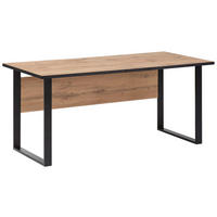 SCHREIBTISCH 160/75/73,2 cm  in Eichefarben  - Eichefarben/Schwarz, KONVENTIONELL, Holzwerkstoff/Metall (160/75/73,2cm) - MID.YOU