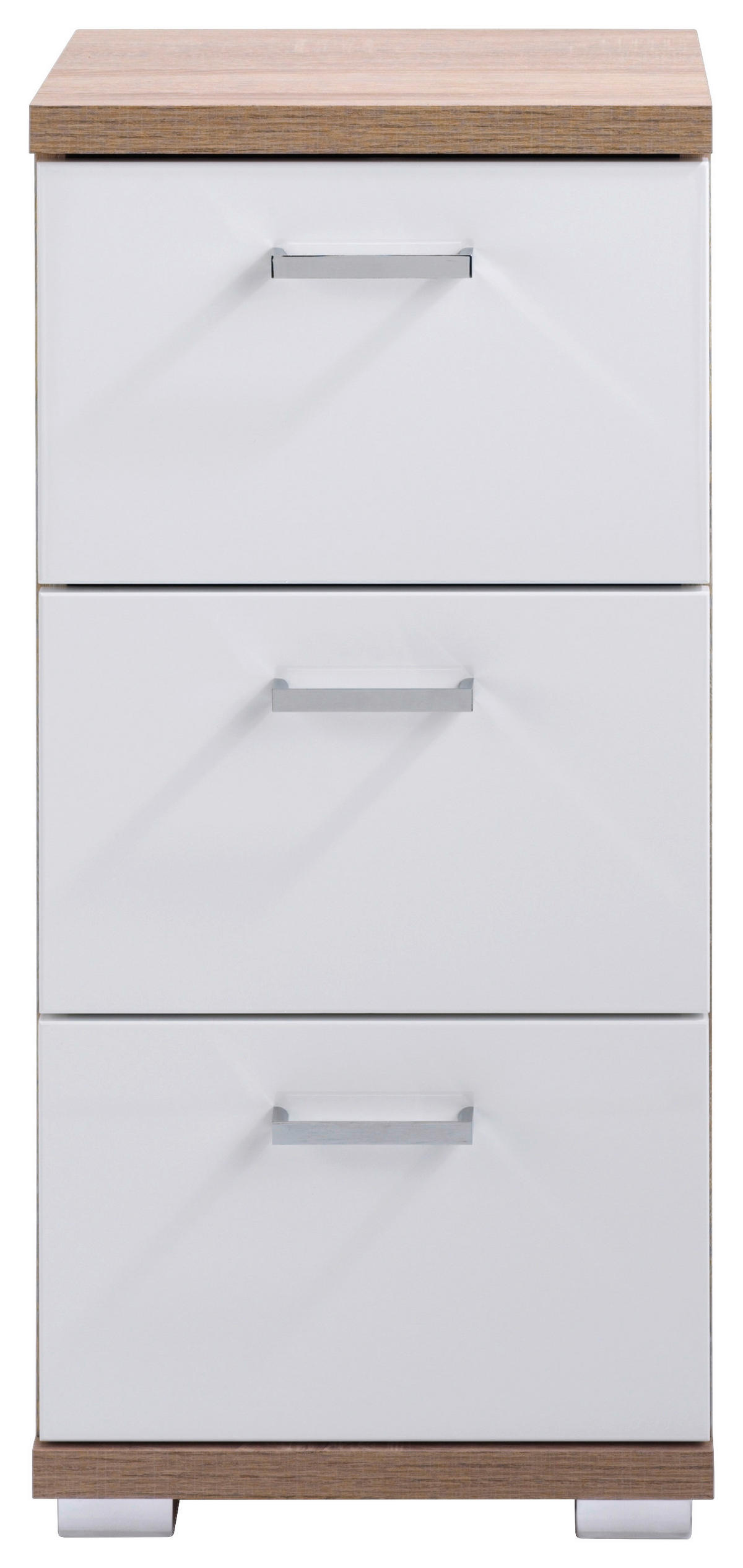 UNTERSCHRANK 35,5/74/31,5 cm   - Chromfarben/Weiß, MODERN, Holzwerkstoff/Kunststoff (35,5/74/31,5cm) - MID.YOU