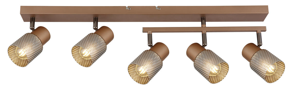 BODOVÉ SVÍTIDLO, 40 W/E14, 85/49,5/12 cm - šedá/hnědá, Lifestyle, kov/sklo (85/49,5/12cm) - Globo
