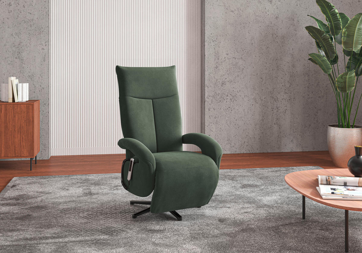 SESSEL in Flachgewebe Grün  - Schwarz/Grün, Konventionell, Textil/Metall (74/112/82cm) - Sit & More