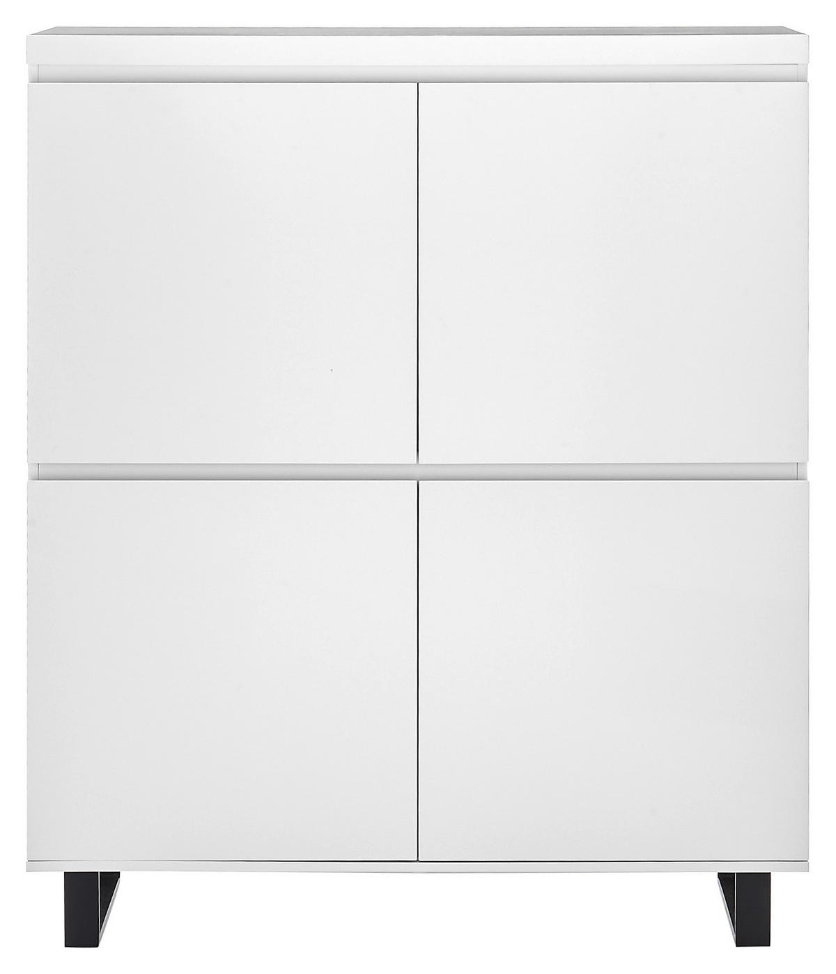 HIGHBOARD Austin  in 111/130/40 cm  - Schwarz/Weiß, Basics, Holzwerkstoff/Metall (111/130/40cm)