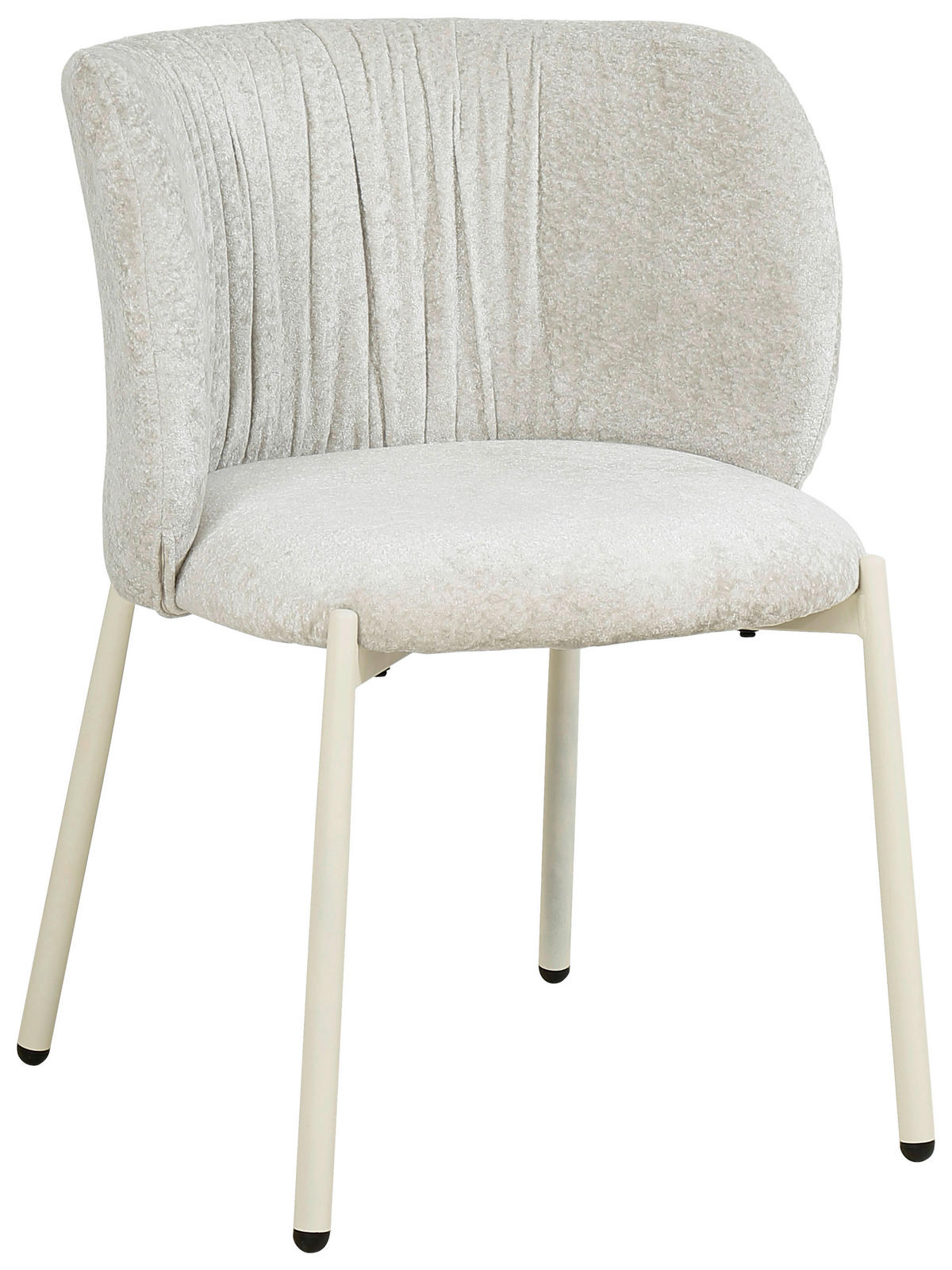 STUHL Chenille Creme  - Creme, Design, Textil/Metall (56,5/77/57cm) - Stylife