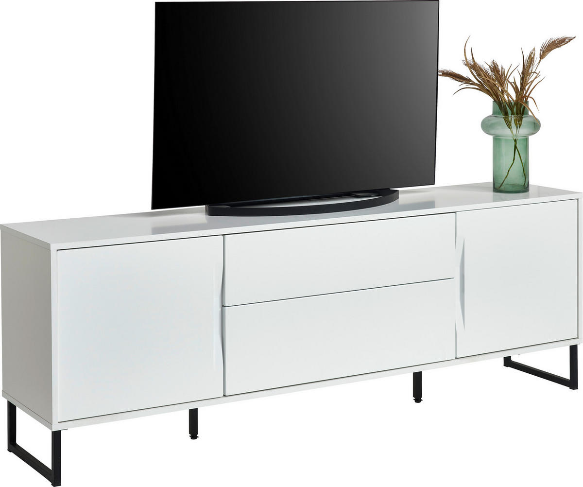 LOWBOARD  in 180/59/38 cm  - Schwarz/Weiß, KONVENTIONELL, Holzwerkstoff/Metall (180/59/38cm) - Hom`in