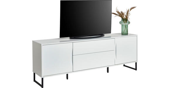 LOWBOARD  in 180/59/38 cm  - Schwarz/Weiß, KONVENTIONELL, Holzwerkstoff/Metall (180/59/38cm) - Hom`in