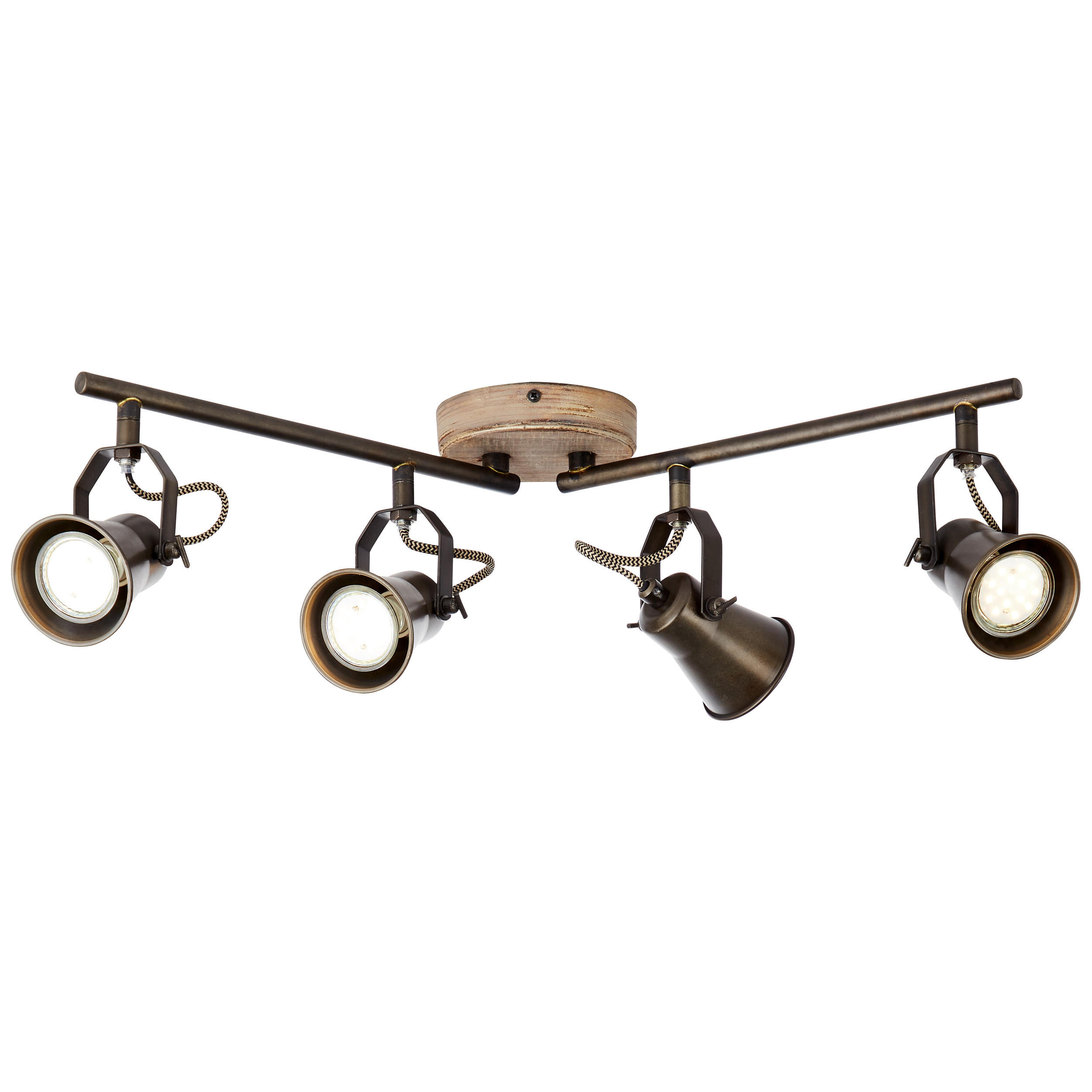 DECKENLEUCHTE    70/18/12 cm  - Schwarz, Konventionell, Holz/Metall (70/18/12cm) - Brilliant