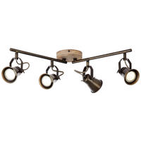 DECKENLEUCHTE    70/18/12 cm  - Schwarz, Konventionell, Holz/Metall (70/18/12cm) - Brilliant