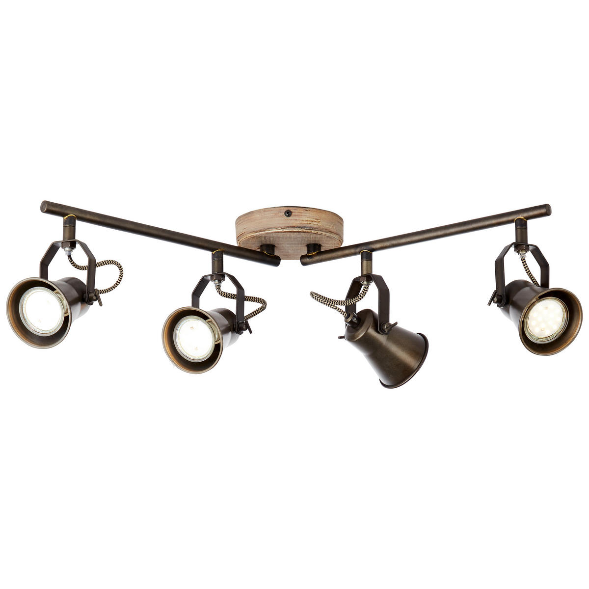 DECKENLEUCHTE    70/18/12 cm  - Schwarz, Konventionell, Holz/Metall (70/18/12cm) - Brilliant