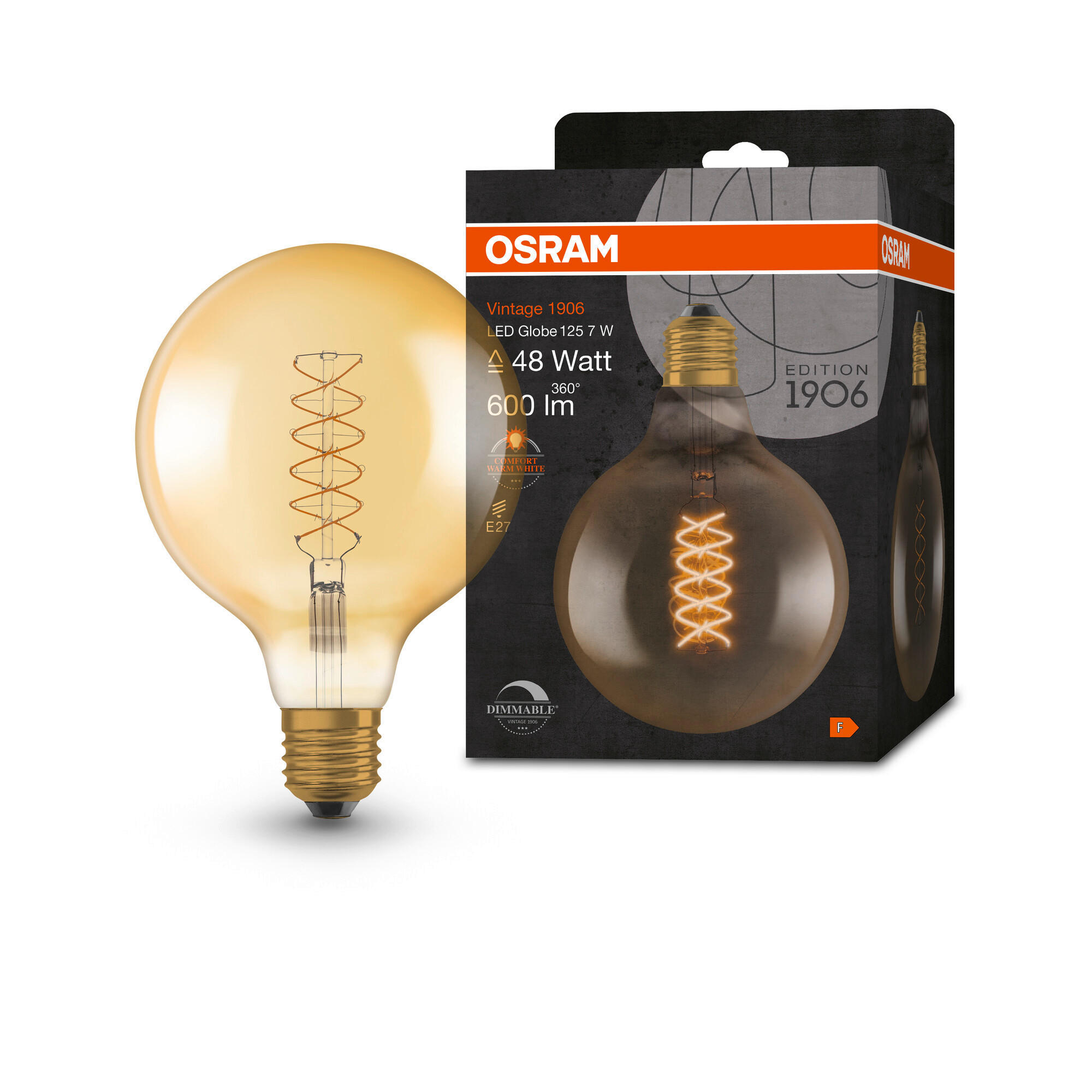 LED-LEUCHTMITTEL   E27 7 W 600 lm  - Goldfarben, Basics, Glas (12,4/17,3cm) - Ledvance