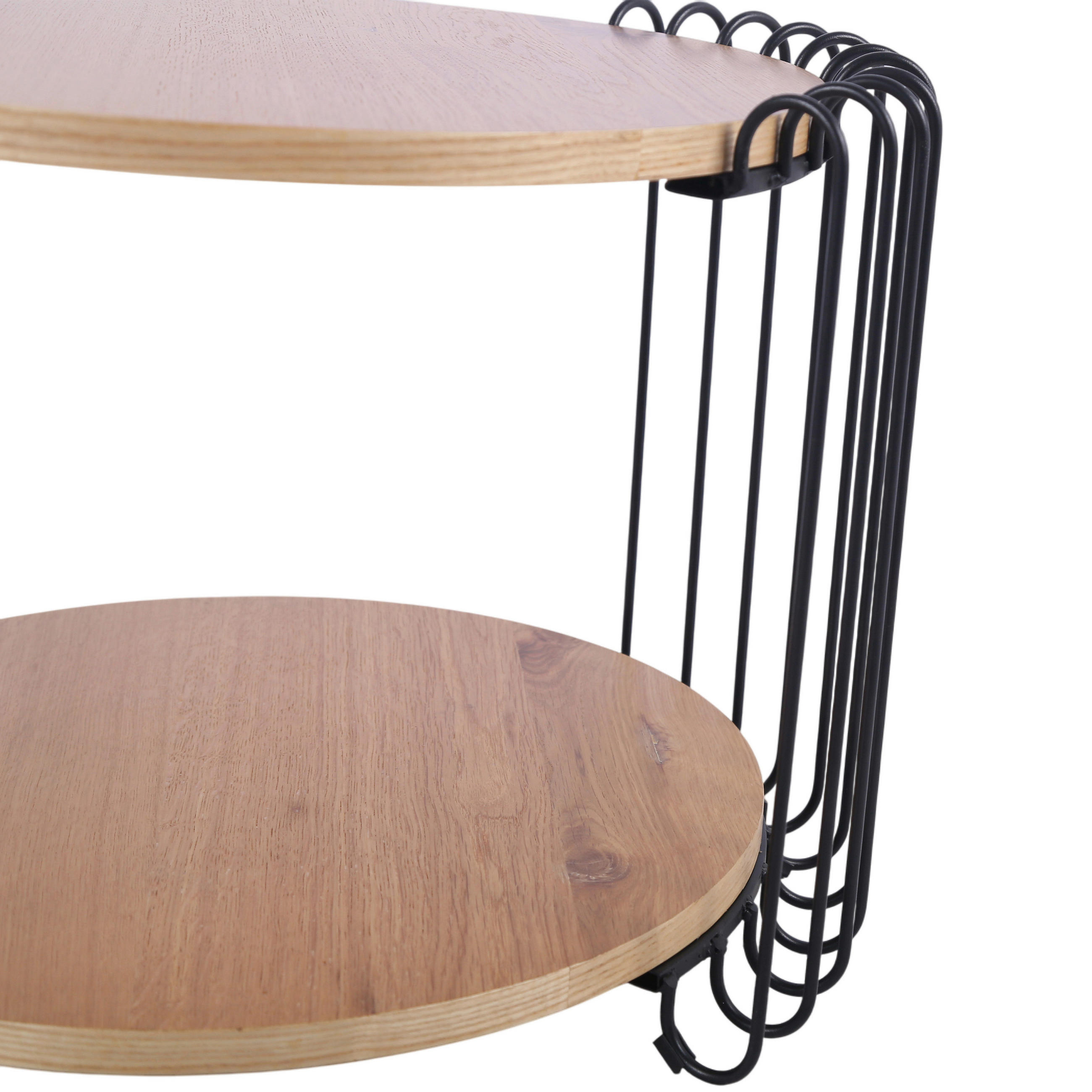 COUCHTISCH Eiche furniert 60/60/48 cm rund Schwarz, Eichefarben  - Eichefarben/Schwarz, Basics, Holz/Holzwerkstoff (60/60/48cm) - Stylife