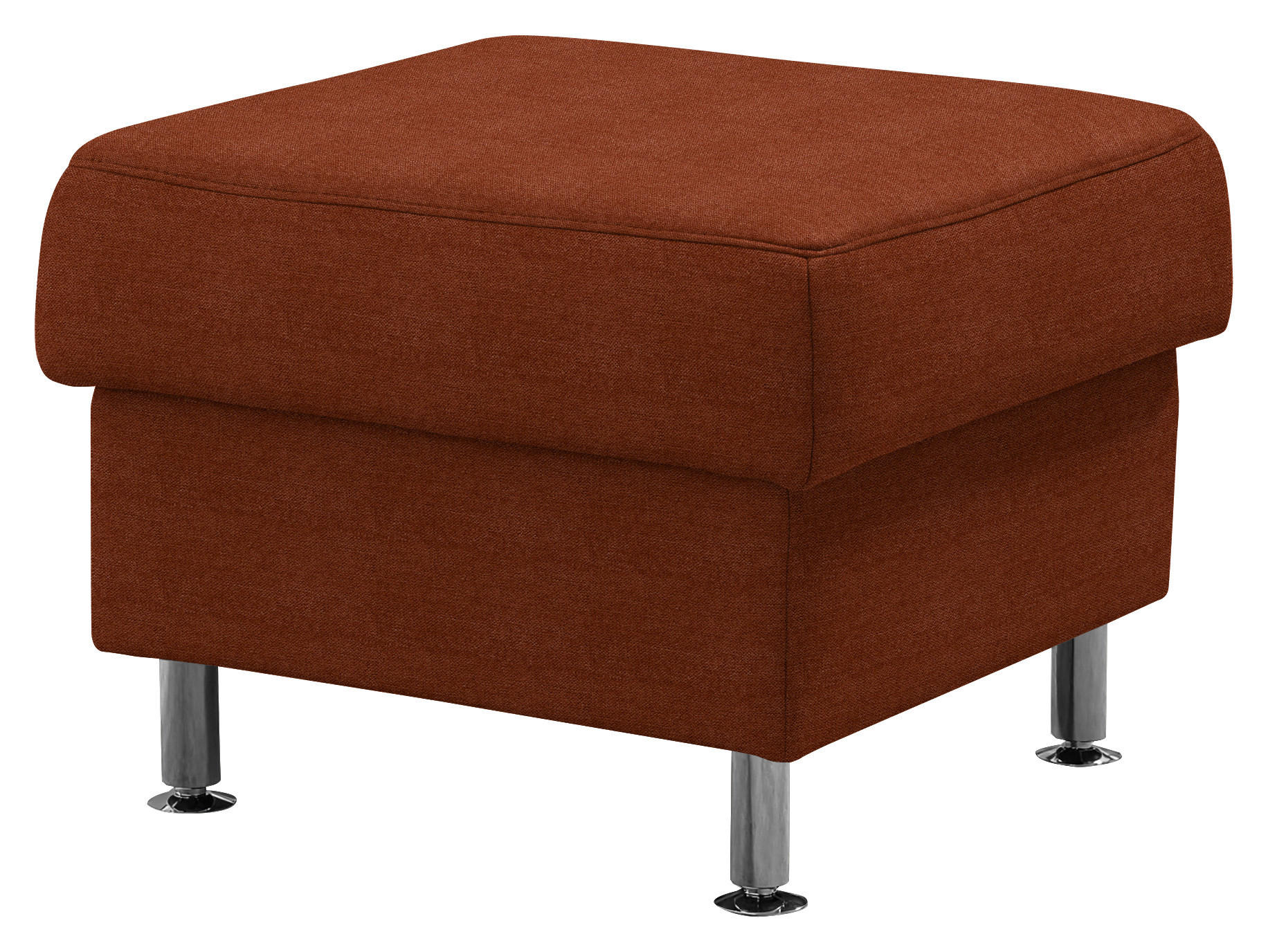 HOCKER Textil Terracotta  - Terracotta/Alufarben, Konventionell, Textil/Metall (60/46/60cm) - Beldomo Comfort