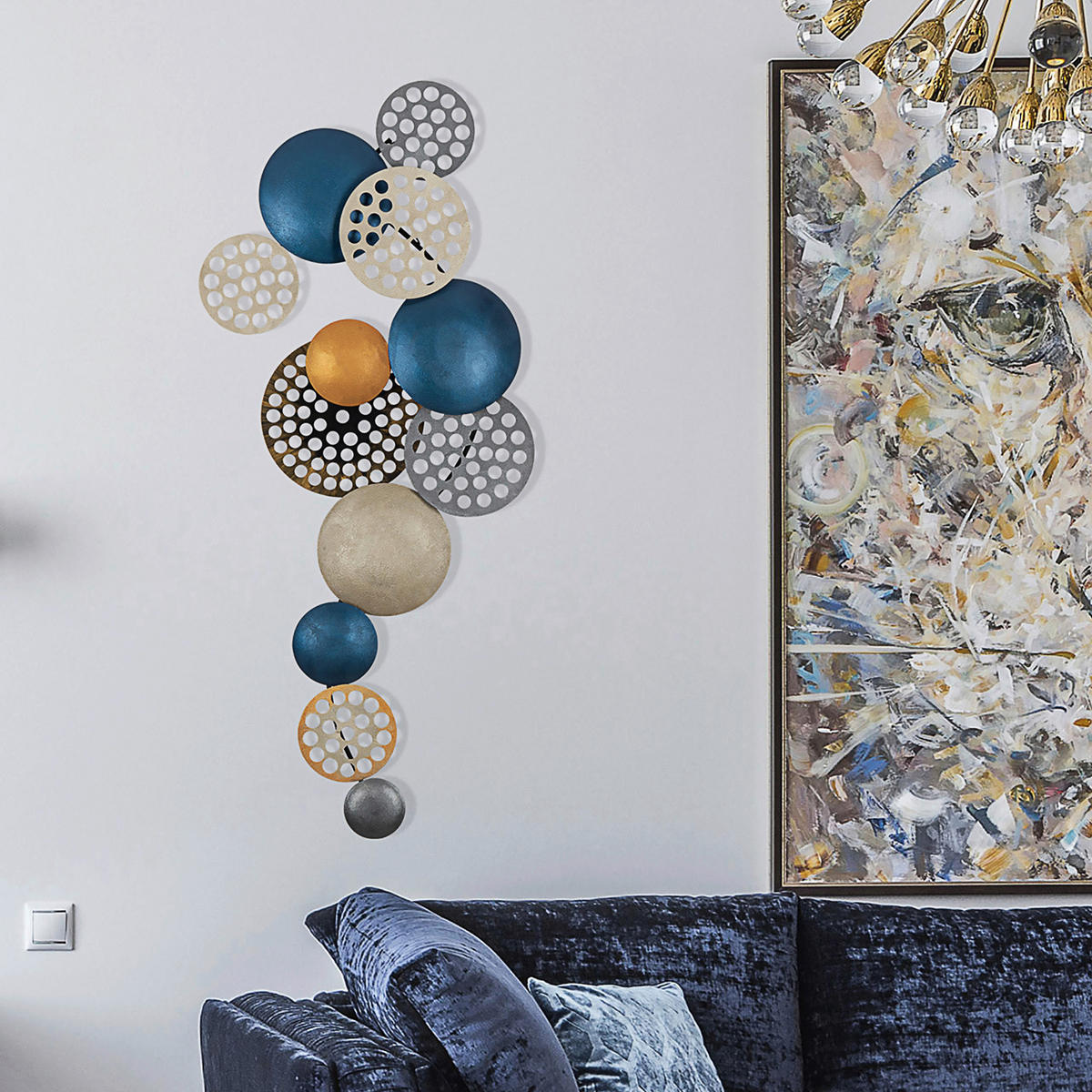 METALLBILD  - Multicolor, Basics, Metall (90/42cm)