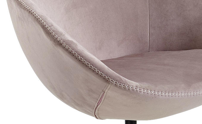 Sessel "WL6.204" , Samt Rosa    - Goldfarben/Rosa, MODERN, Textil/Metall (70/79/70cm) - MID.YOU
