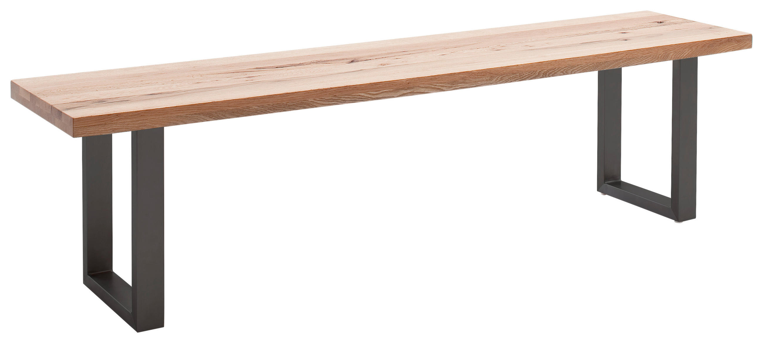 SITZBANK 160/50/40 cm Anthrazit, Eichefarben Wildeiche massiv Metall - Eichefarben/Anthrazit, Design, Holz/Metall (160/50/40cm) - Novel