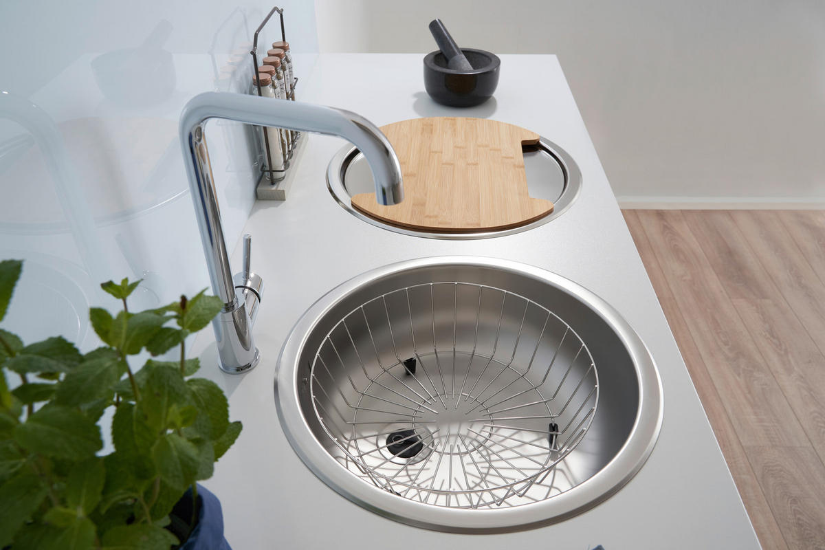 SPÜLE 1711RUNDBECKENSET  - Edelstahlfarben, Trend, Metall (44,6/17cm) - Respekta