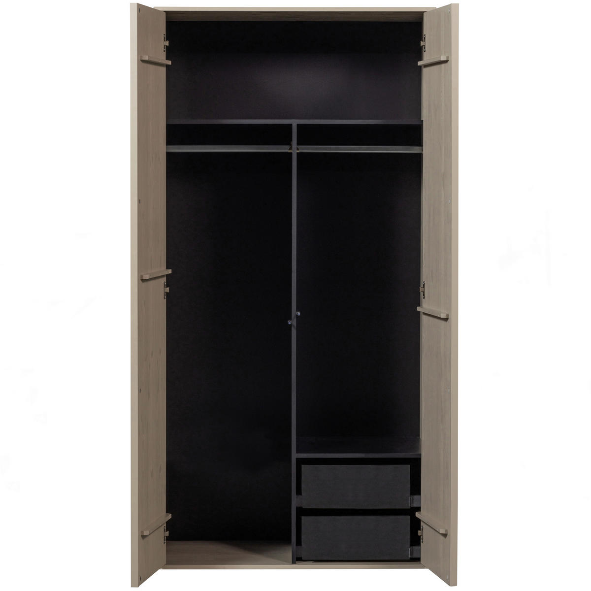 DREHTÜRENSCHRANK  in Grau  - Grau, Design, Holz/Holzwerkstoff (100/200/58cm) - Livetastic
