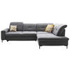 ECKSOFA in Chenille Grau  - Schwarz/Grau, Design, Textil/Metall (310/240cm) - Xora