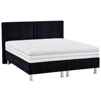 BOXSPRINGBETT 180/200 cm  in Schwarz  - Alufarben/Schwarz, Design, Kunststoff/Textil (180/200cm) - Beldomo - Sleep