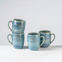 KAFFEEBECHERSET TIEFER SEE 4-teilig  - Blau/Grün, Basics, Keramik (11/10.4/8cm) - Gipfelstück