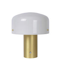 TISCHLEUCHTE Timon 27/27/35 cm  - Messingfarben/Opal, Basics, Glas/Metall (27/27/35cm) - Lucide