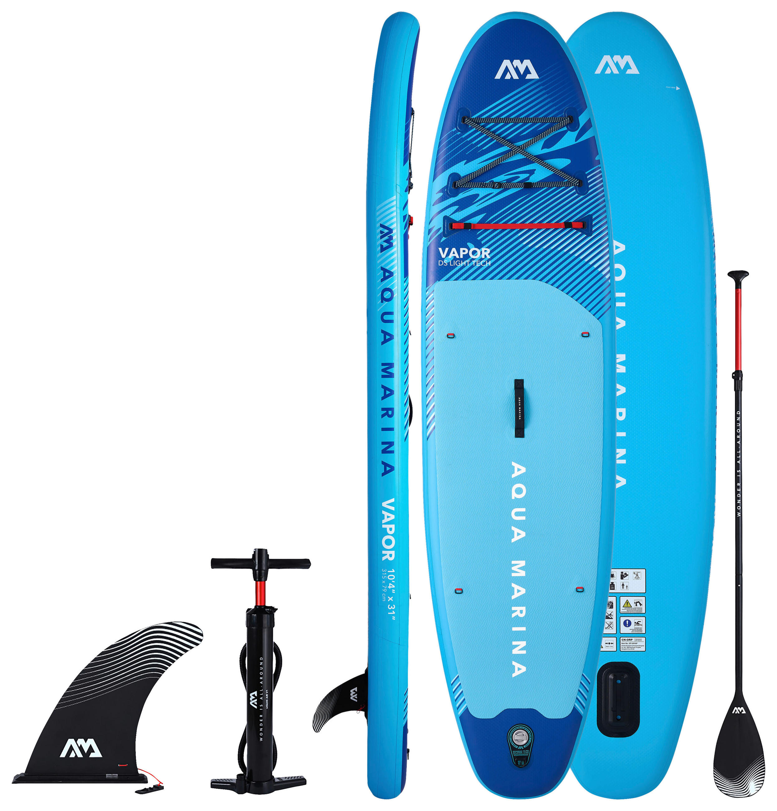 STAND-UP PADDLE BOARD BT-26 VAPOR  - Blau, KONVENTIONELL, Kunststoff (315/79/15cm)