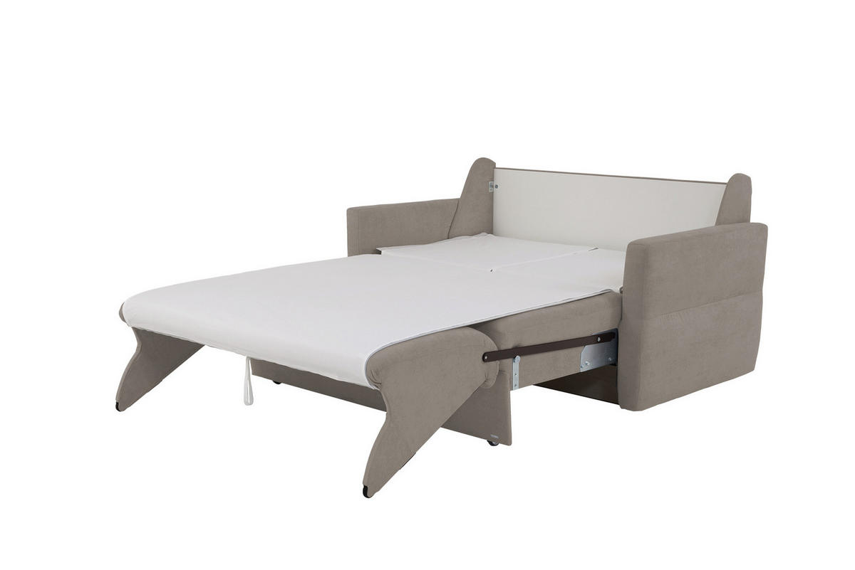 SCHLAFSOFA Chenille Schlammfarben  - Schlammfarben/Schwarz, KONVENTIONELL, Kunststoff/Textil (150/88/91cm) - Sedda