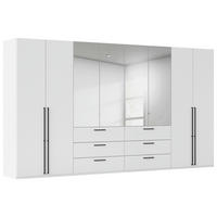 DREHTÜRENSCHRANK 400/235/61 cm,  in Weiß, 8-türig  - Chromfarben/Schwarz, Basics, Glas/Holzwerkstoff (400/235/61cm) - Novel