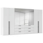 DREHTÜRENSCHRANK 400/223/61 cm,  in Weiß, 8-türig  - Chromfarben/Schwarz, Basics, Glas/Holzwerkstoff (400/223/61cm) - Novel