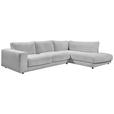 ECKSOFA  in Cord Grau  325/224 cm  - Schwarz/Grau, Design, Kunststoff/Textil (325/224cm) - Hom`in