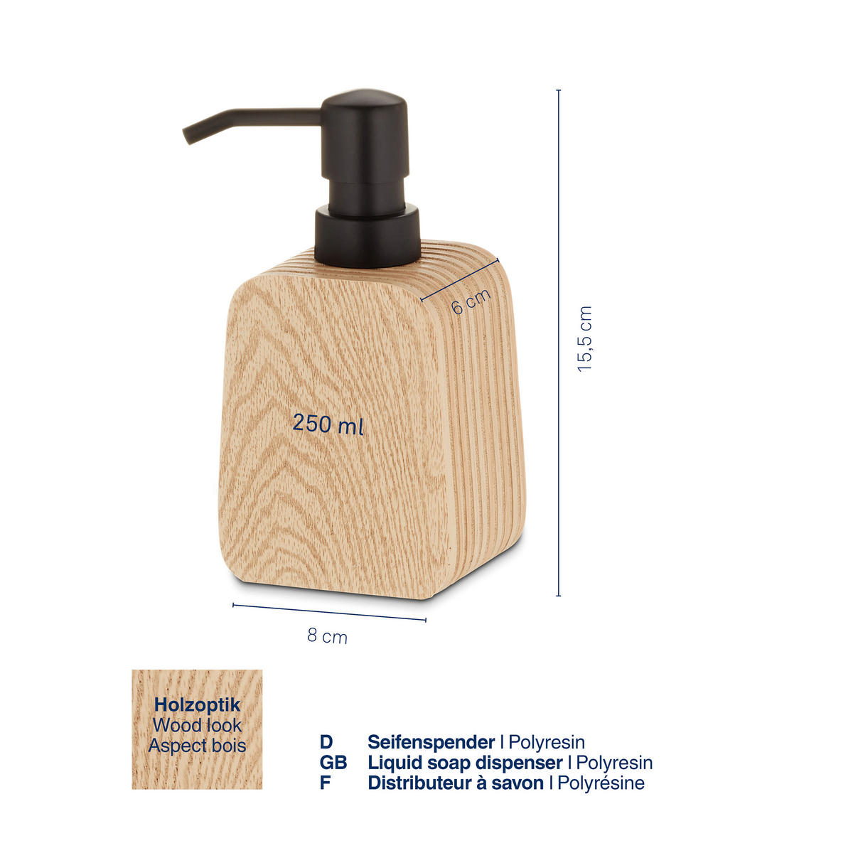 SEIFENSPENDER  - Basics, Kunststoff (8,0 /6,0/15,5cm) - Kela