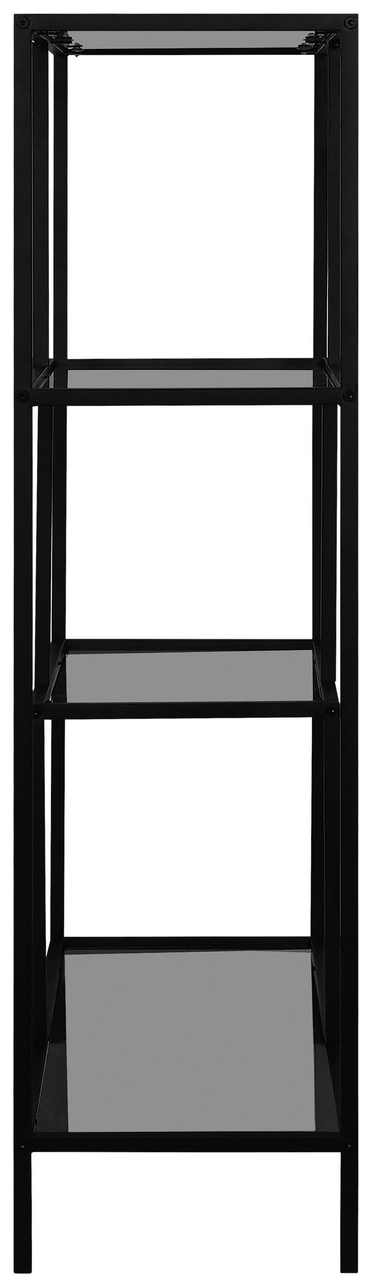 REGAL Grau, Schwarz  - Schwarz/Grau, Basics, Glas/Metall (80/113/30cm) - Xora