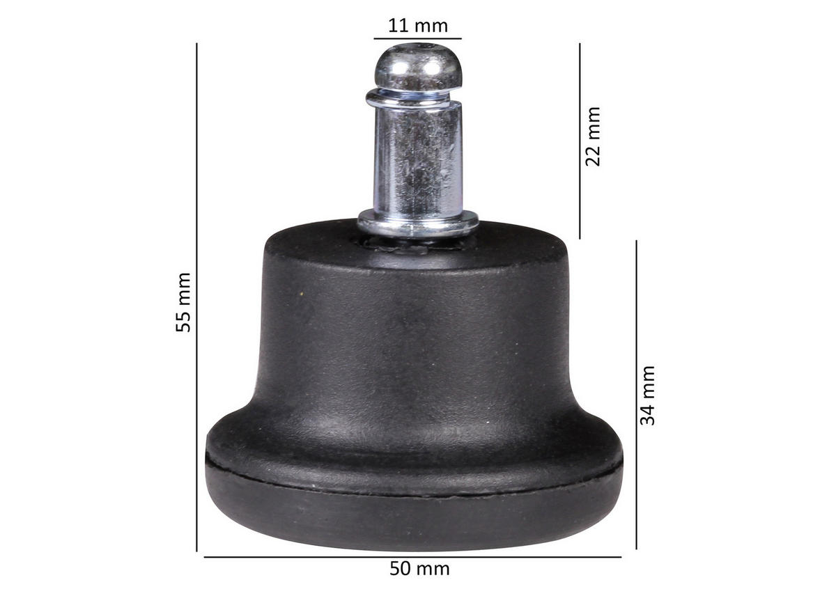 BÜROSTUHLGLEITER  in  - Schwarz, Basics, Kunststoff (5cm) - MID.YOU