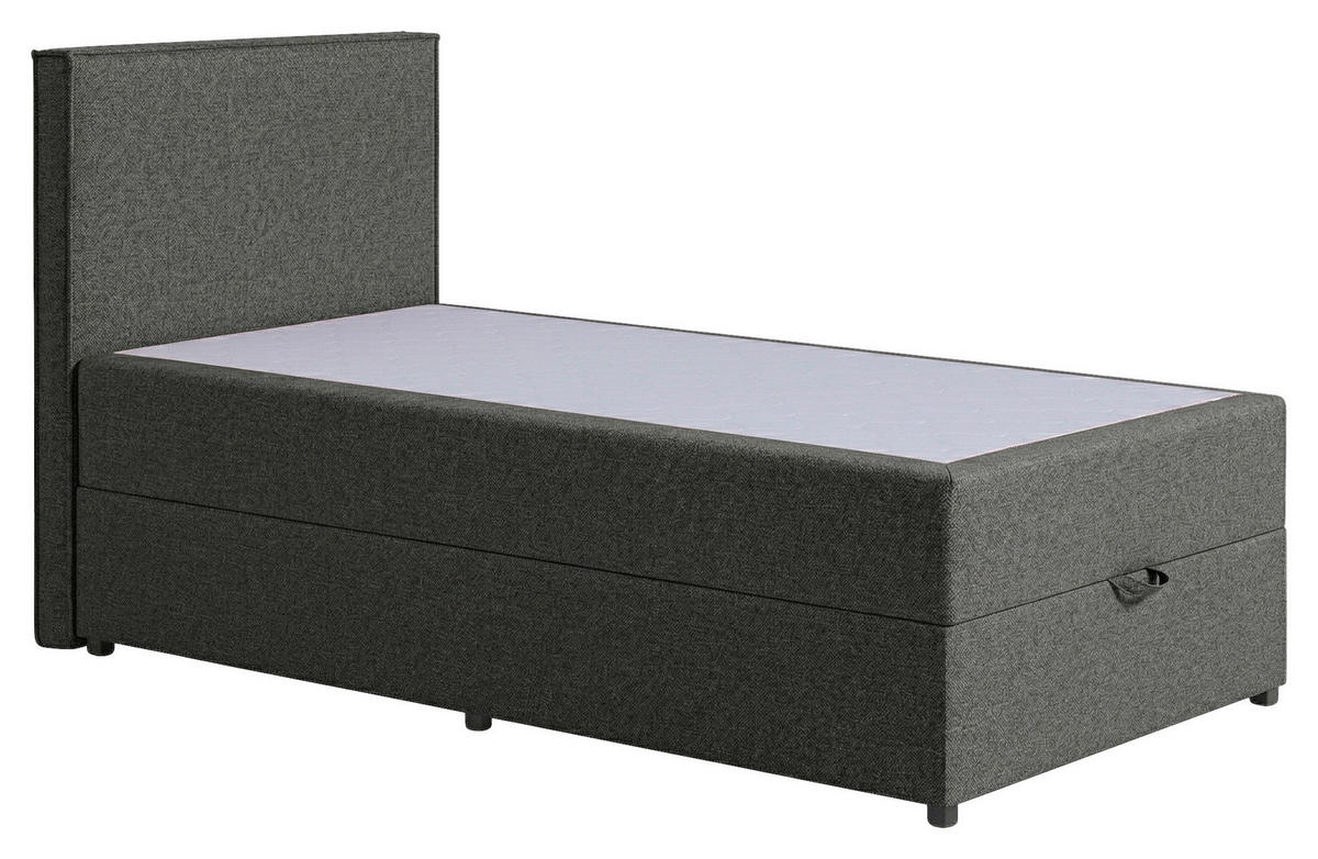BOXBETT 100/200 cm,  in Anthrazit, H3 = fest  - Anthrazit/Schwarz, MODERN, Kunststoff/Textil (100/200cm) - MID.YOU