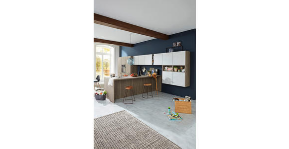 EINBAUKÜCHE - Eichefarben/Grau, MODERN, Holzwerkstoff - Dieter Knoll