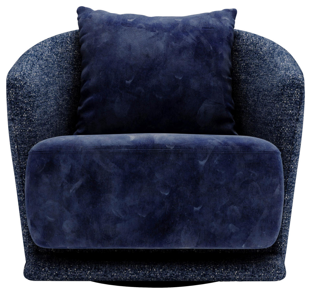 SESSEL in Plüsch, Bouclé Blau  - Blau/Schwarz, Design, Textil/Metall (83/80/75cm) - Livetastic