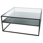 COUCHTISCH Sicherheitsglas 80/80/36 cm quadratisch Schwarz  - Schwarz, Design, Glas/Metall (80/80/36cm) - Novel