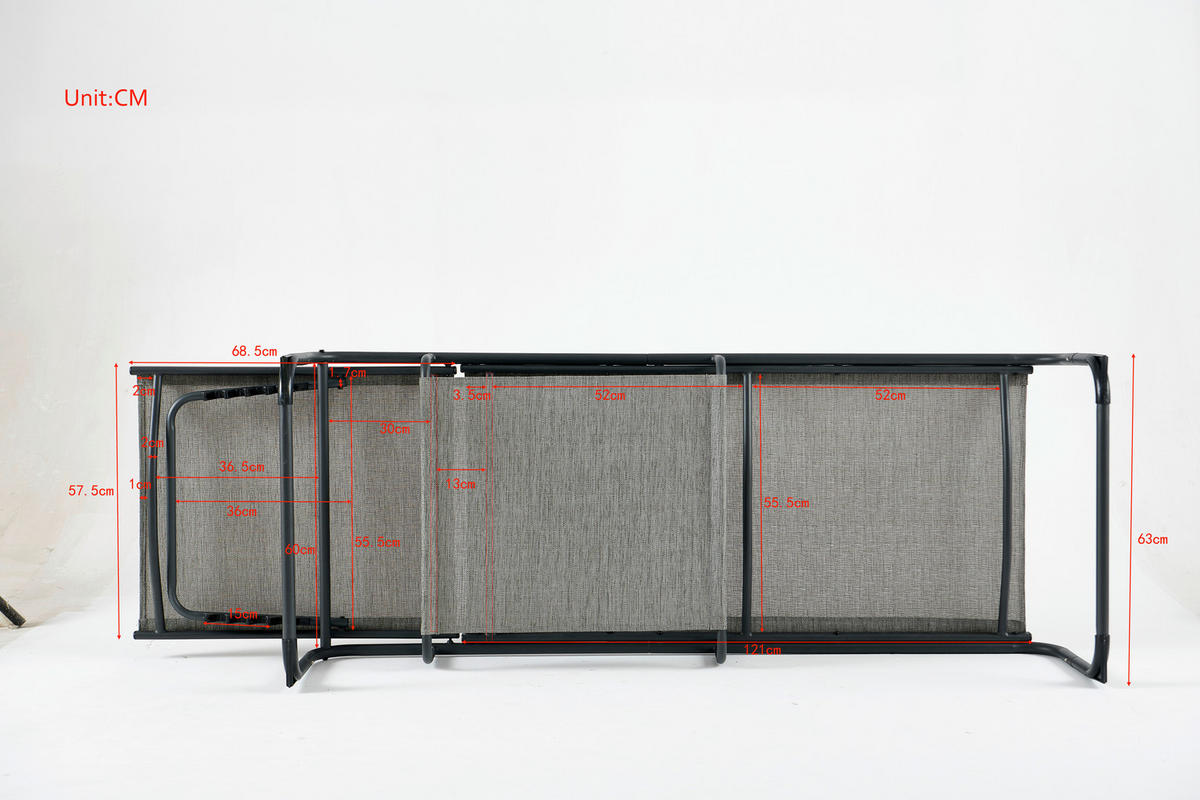 GARTENLIEGE 196/35/64 cm  - Anthrazit/Grau, MODERN, Textil/Metall (196/35/64cm) - Ambia Garden