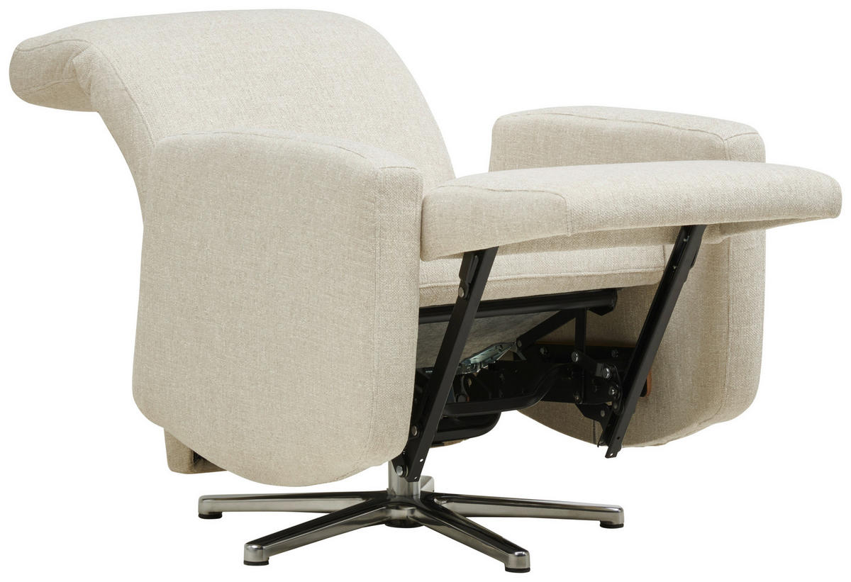 RELAXSESSEL in Textil Naturfarben  - Alufarben/Naturfarben, Design, Textil/Metall (72/109/78cm) - Sedda