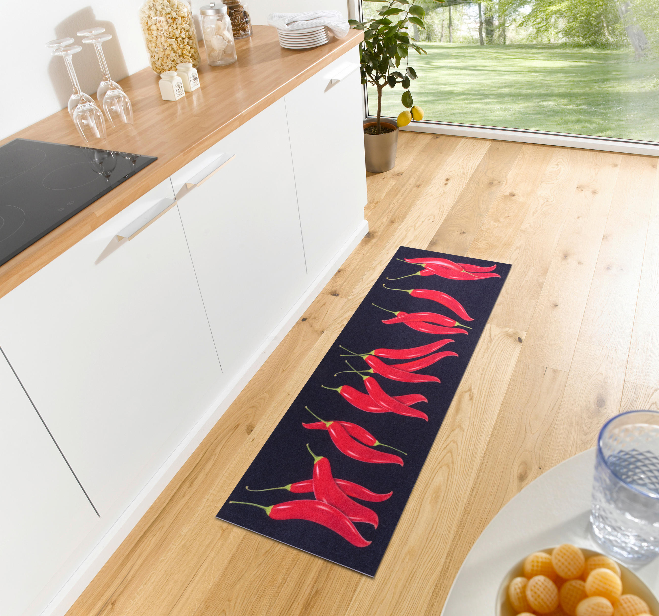 KÜCHENLÄUFER 50/150 cm Cook & Clean Rot, Schwarz  - Rot/Schwarz, Design, Kunststoff (50/150cm) - Esposa