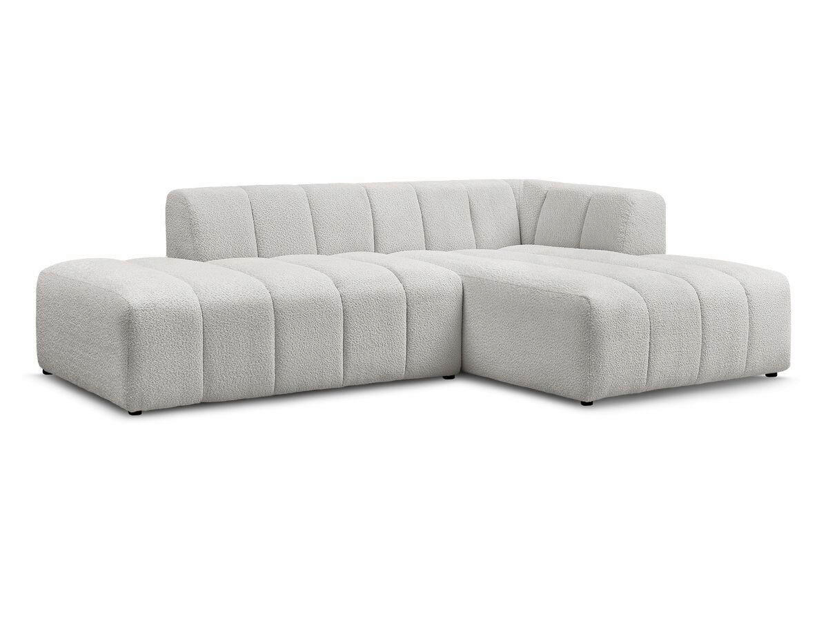 ECKSOFA  ANNECY Hellgrau Bouclé  - Hellgrau/Schwarz, MODERN, Kunststoff/Textil (262/170cm)
