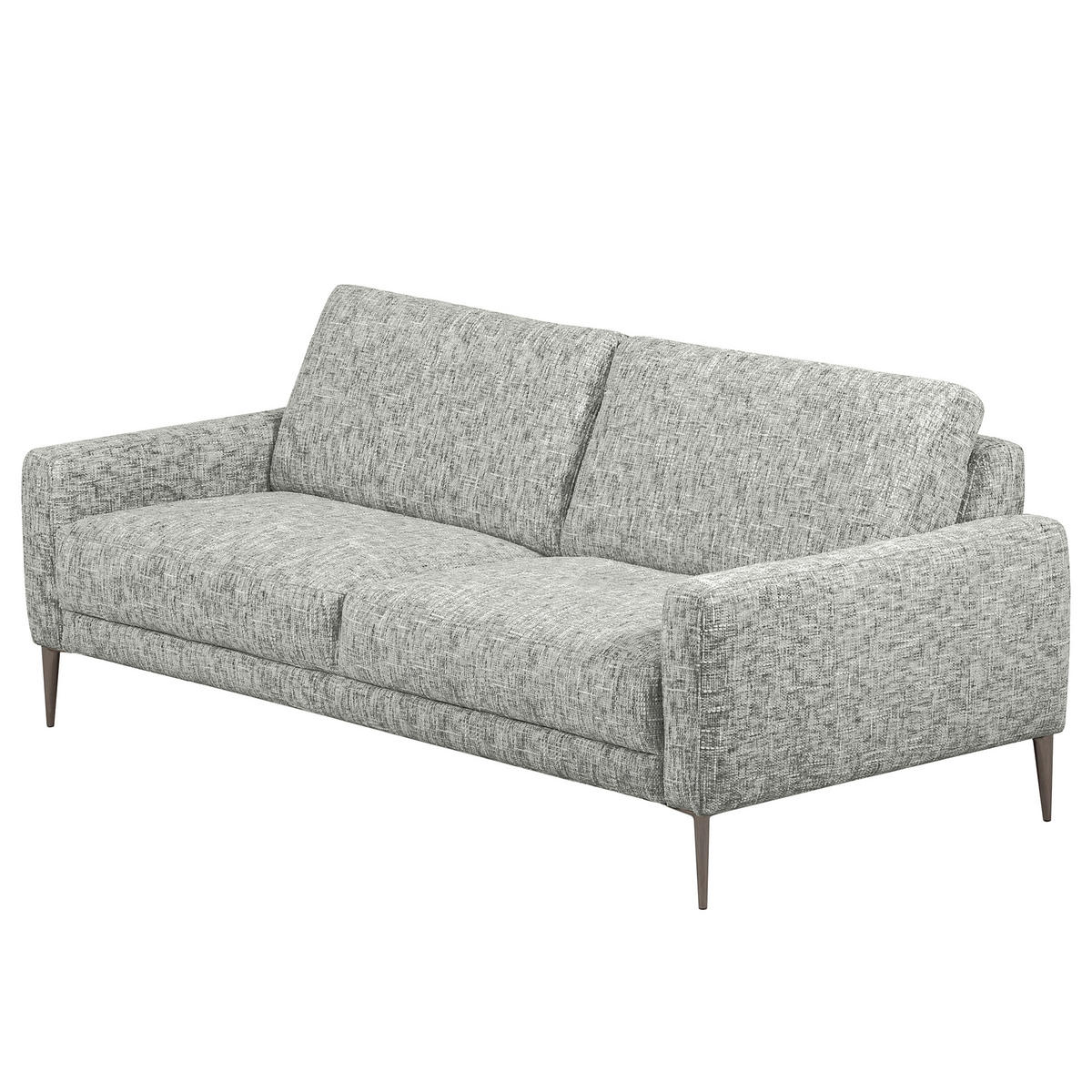 3,5-SITZER - Schwarzchrom/Grau, Design, Textil/Metall (207/85/92cm) - Livetastic