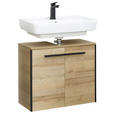 WASCHBECKENUNTERSCHRANK 60/53/33 cm  - Eichefarben/Schwarz, Natur, Holzwerkstoff/Kunststoff (60/53/33cm) - Xora
