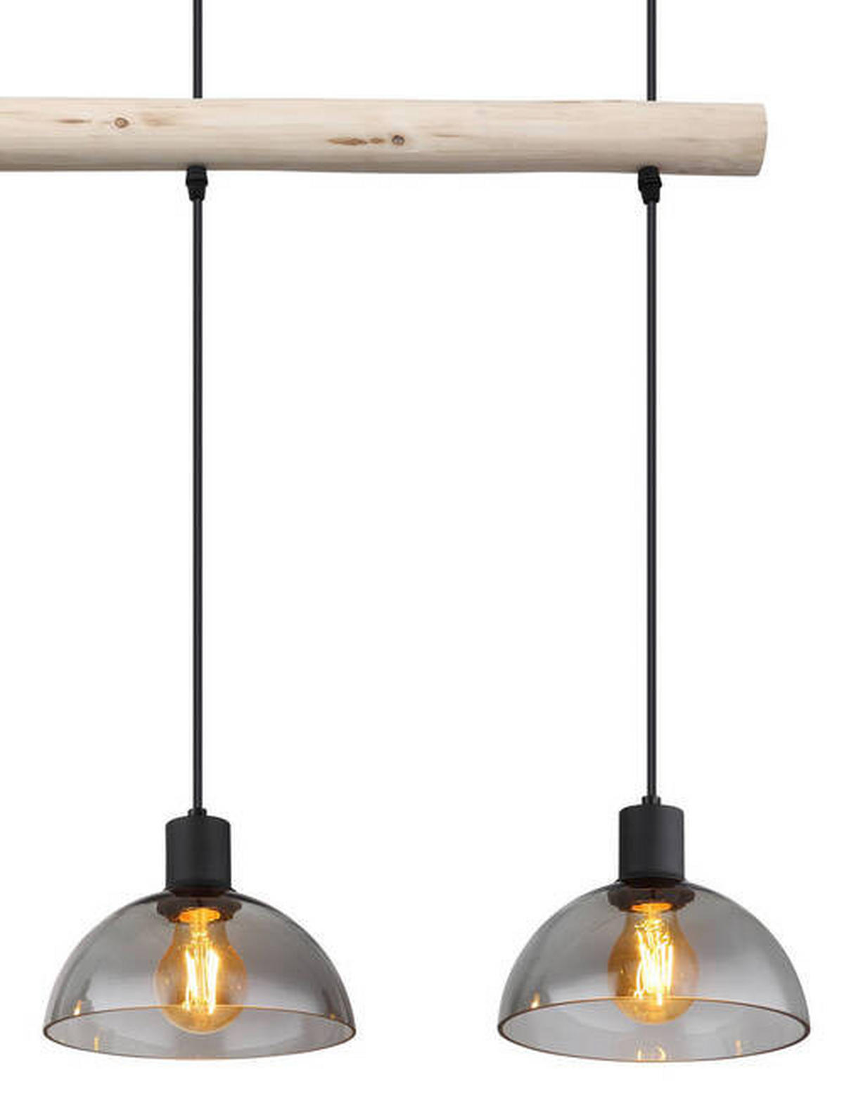 HÄNGLAMPA 80/20/120 cm  - svart/naturfärgad, Natur, metall/trä (80/20/120cm) - Globo