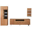WOHNWAND 3-teilig  in Eichefarben  320/209/50 cm  - Eichefarben/Anthrazit, Natur, Glas/Holz (320/209/50cm) - Linea Natura