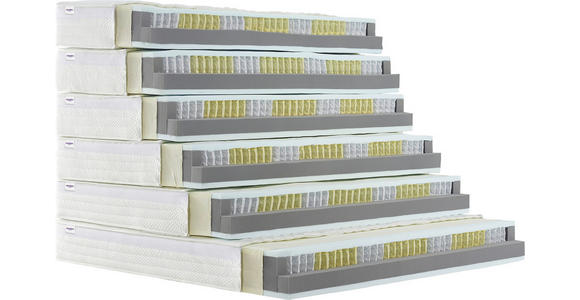 TASCHENFEDERKERNMATRATZE 120/200 cm Höhe ca. 23 cm  - Weiß, KONVENTIONELL, Textil (120/200cm) - Sleeptex