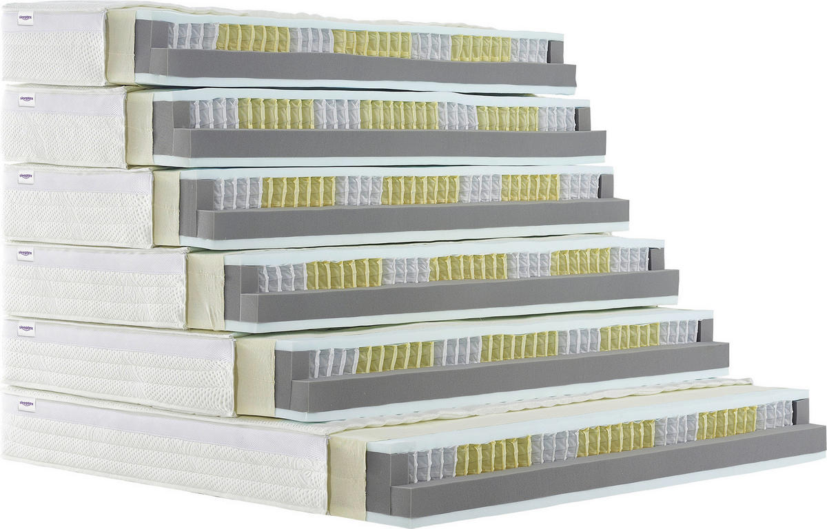 TASCHENFEDERKERNMATRATZE 80/200 cm H4 = sehr fest  - Weiss, Konventionell, Textil (80/200cm) - Sleeptex