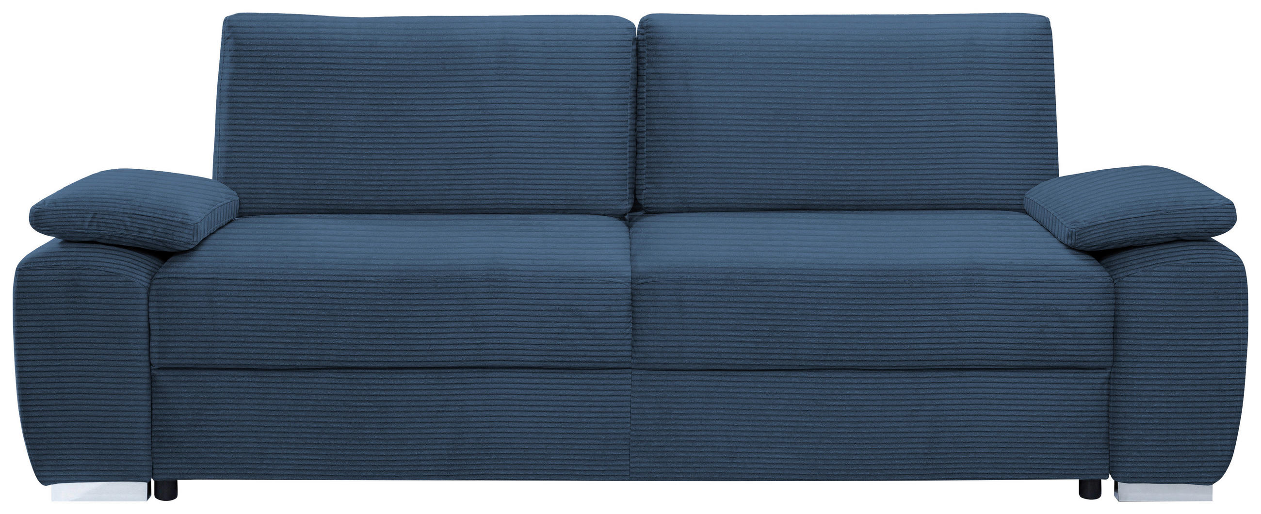 SCHLAFSOFA Cord Blau, Dunkelblau  - Chromfarben/Blau, Design, Kunststoff/Textil (258/100/148cm) - Stylife