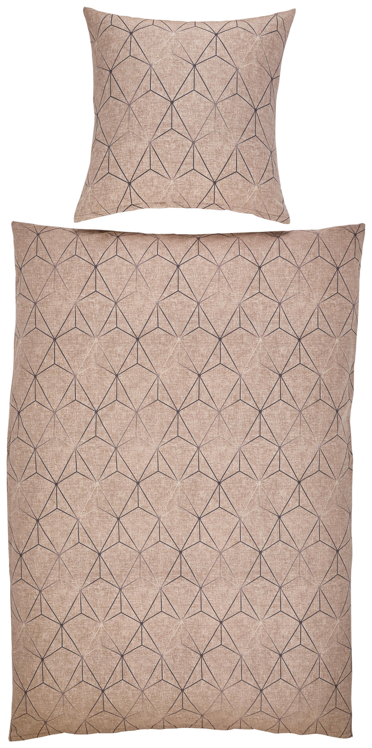 BETTWÄSCHE 2-teilig Atelier Flanell 135/200 cm  - Sandfarben, Design, Textil (135/200cm) - Estella