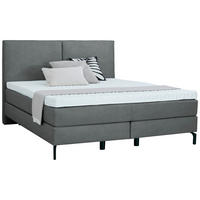 BOXSPRINGBETT 180/200 cm  in Anthrazit  - Anthrazit/Schwarz, Konventionell, Textil/Metall (180/200cm) - Dieter Knoll