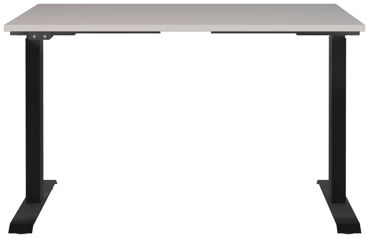 SCHREIBTISCH höhenverstellbar  - Kaschmir/Schwarz, MODERN, Holzwerkstoff/Metall (120/80/72-120cm) - Germania